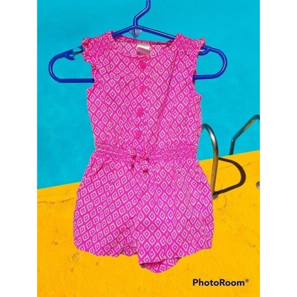 Girls Carter's Pink & White Romper Size‎ 6M (E72)